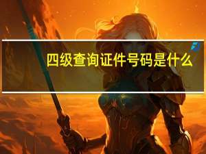四级查询证件号码是什么