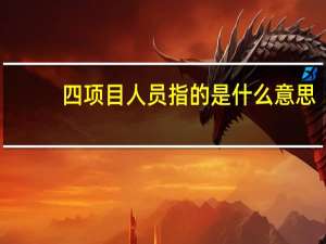 四项目人员指的是什么意思（四项目人员是什么意思）