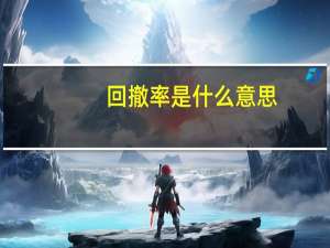 回撤率是什么意思