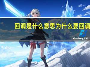 回调是什么意思为什么要回调（回调是什么意思）