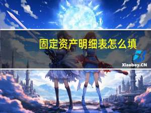 固定资产明细表怎么填