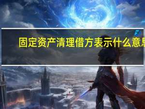 固定资产清理借方表示什么意思