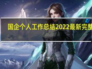 国企个人工作总结2022最新完整版（国企个人工作总结）