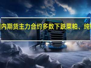 国内期货主力合约多数下跌 菜粕、纯碱跌超3%