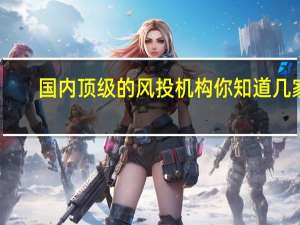 国内顶级的风投机构你知道几家
