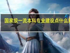国家级一流本科专业建设点什么意思
