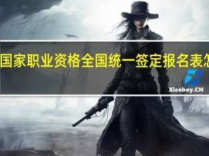 国家职业资格全国统一签定报名表怎么填