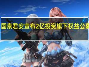 国泰君安宣布2亿投资旗下权益公募基金
