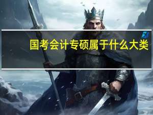 国考会计专硕属于什么大类