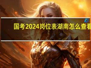 国考2024岗位表湖南怎么查看