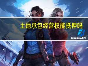 土地承包经营权能抵押吗