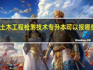 土木工程检测技术专升本可以报哪些专业
