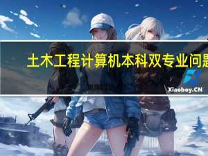 土木工程计算机本科双专业问题