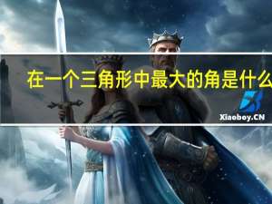 在一个三角形中最大的角是什么角