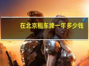 在北京租车牌一年多少钱