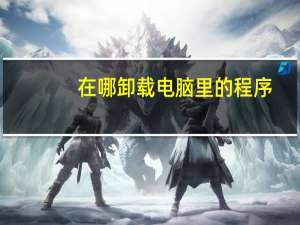 在哪卸载电脑里的程序