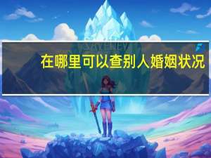 在哪里可以查别人婚姻状况
