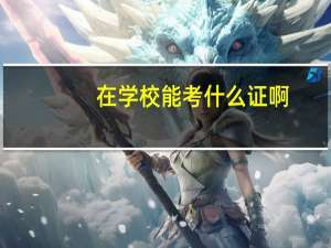 在学校能考什么证啊