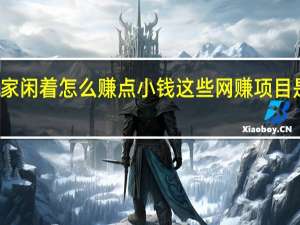在家闲着怎么赚点小钱 这些网赚项目是靠谱的