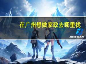 在广州想做家政去哪里找