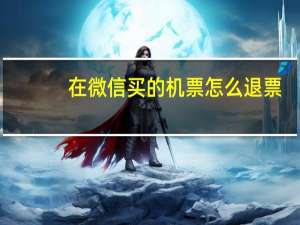 在微信买的机票怎么退票