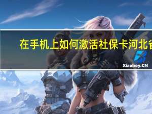 在手机上如何激活社保卡河北省（在手机上如何激活社保卡）
