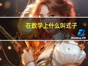 在数学上什么叫式子