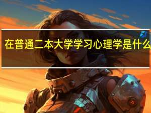 在普通二本大学学习心理学是什么体验