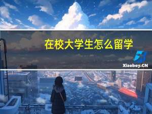 在校大学生怎么留学