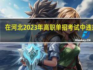 在河北2023年高职单招考试中违规了，如何处理？