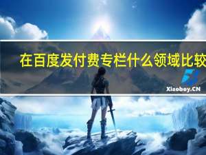 在百度发付费专栏什么领域比较好