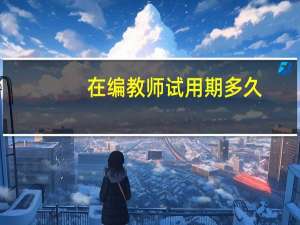 在编教师试用期多久