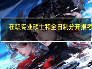 在职专业硕士和全日制分开报考吗
