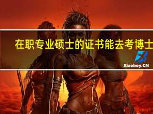 在职专业硕士的证书能去考博士吗