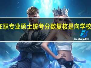 在职专业硕士统考分数复核是向学校申请吗