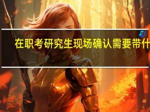 在职考研究生现场确认需要带什么