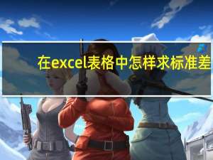 在excel表格中怎样求标准差