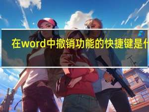 在word中撤销功能的快捷键是什么（在 Word 中撤销功能的快捷键是什么）