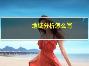 地域分析怎么写