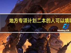 地方专项计划二本的人可以填吗