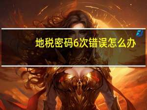 地税密码6次错误怎么办