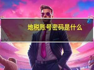 地税账号密码是什么