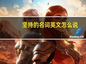 坚持的名词英文怎么说