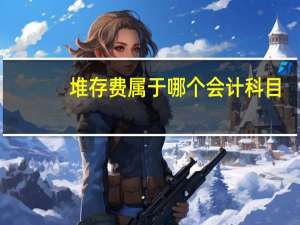 堆存费属于哪个会计科目