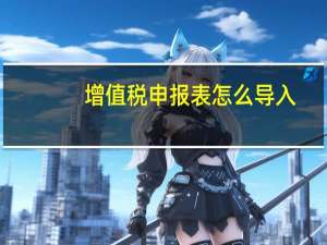 增值税申报表怎么导入