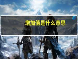 增加值是什么意思