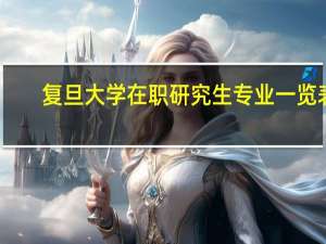 复旦大学在职研究生专业一览表