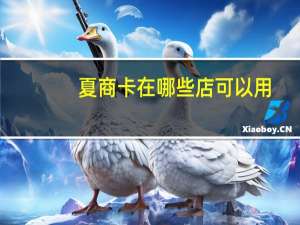 夏商卡在哪些店可以用