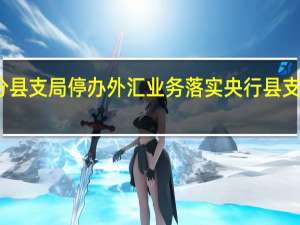 外汇局部分县支局停办外汇业务 落实央行县支行业务移交要求
