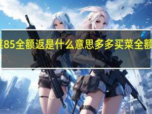 多多买菜85全额返是什么意思 多多买菜全额返是什么意思